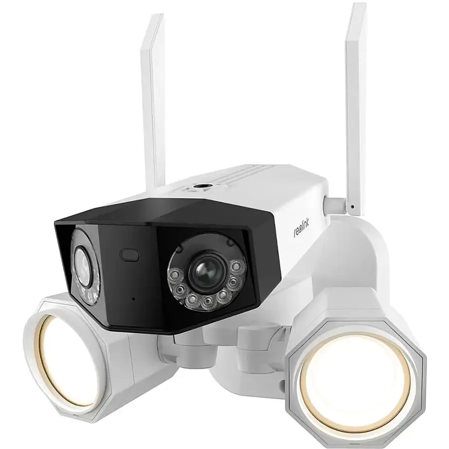 Reolink - Duo Outdoor Plug-In 4K/8MP Security Camera with Floodlight - White